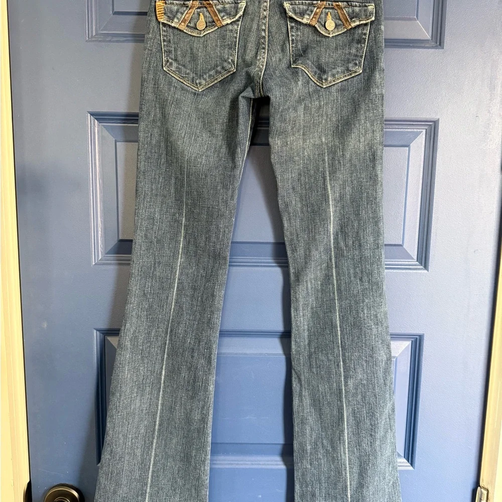 PAIGE Vintage Fairfax Blue Washed Flare‎ Jeans sz 25- Y2K